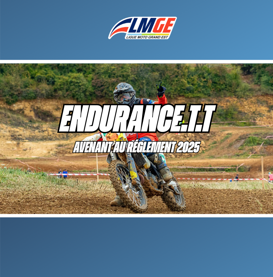 ENDURANCE.T.T – AVENANT AU RÉGLEMENT