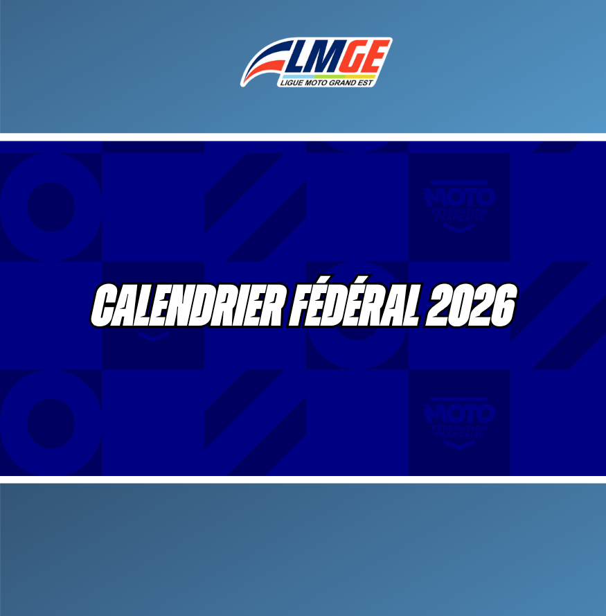 CALENDRIER FÉDÉRAL 2026