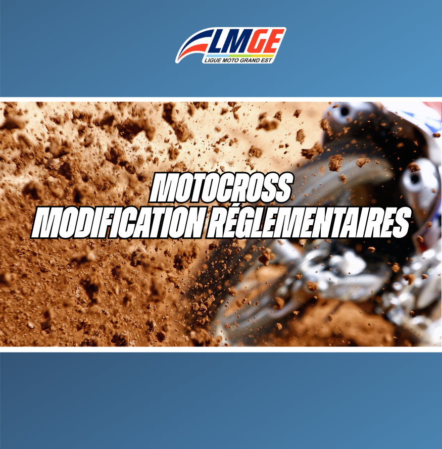 MOTOCROSS – MODIFICATIONS RÉGLEMENTAIRES SAISON 2026